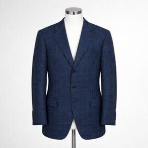 Pal Zileri Blue Plaid 100% Cashmere Sport Coat